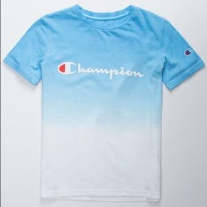 Campion Blue Dip Dye Logo Script T-Shirt
